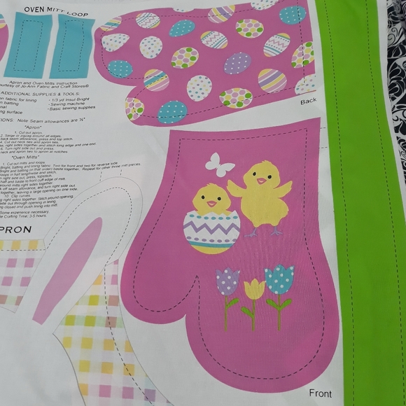 (New) Apron & Mittens Fabric Panel - Picture 7 of 10